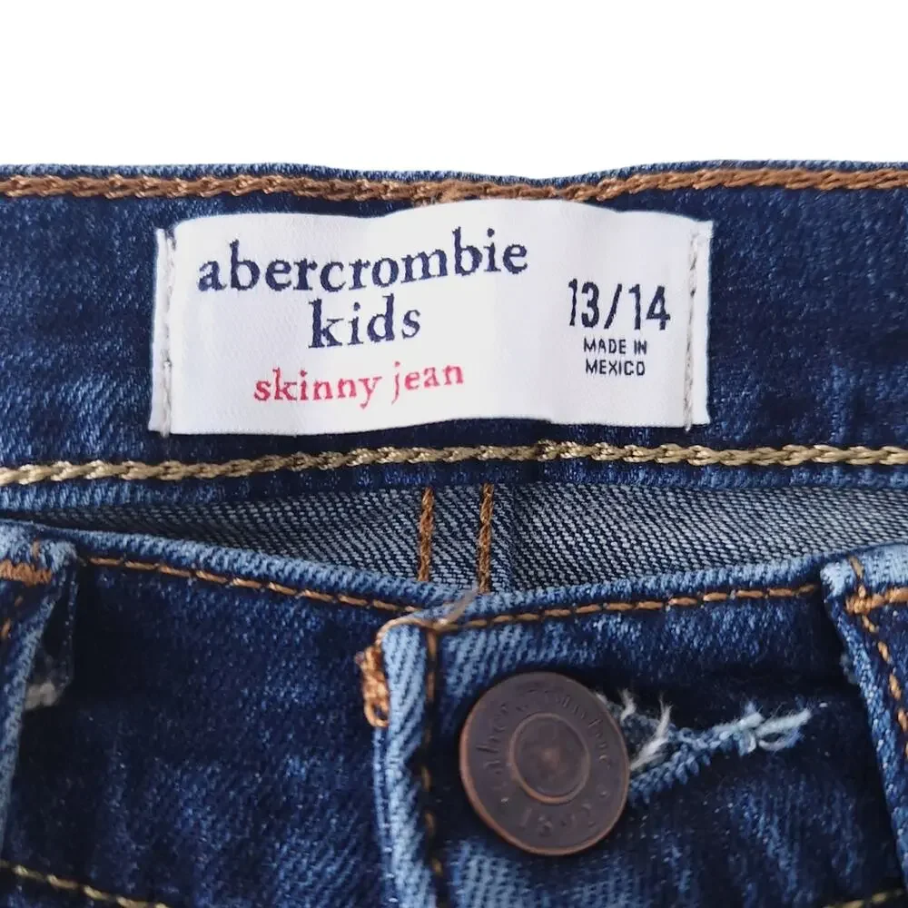 Abercrombie Kids Skinny Jeans Size 13/14 Denim Pants Dark Wash Jeans